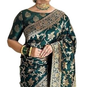 Sugathari Women's Pure Kanjivaram Silk Saree Banarasi Silk Saree With Blouse Piece (SAM PARI S-7)